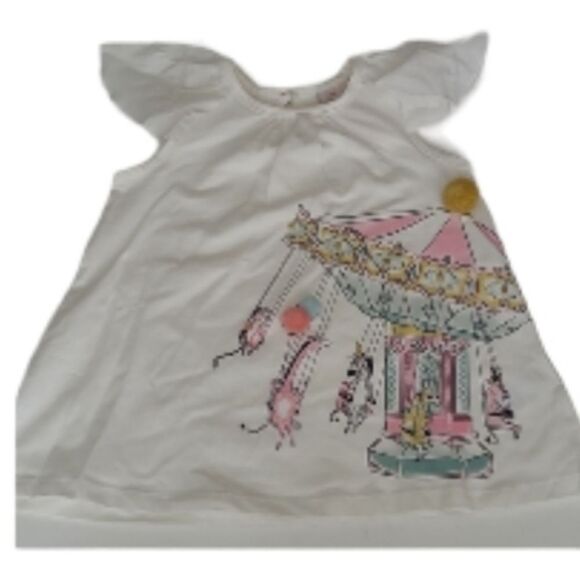 Other - 18MO SAVANNAH CARNIVAL CAROUSEL GIRAFFE LLAMA ZEBRA POM ZOO RUFFLE TOP